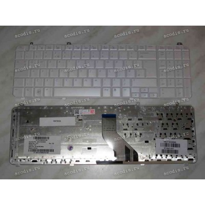 Keyboard HP/Compaq dv6-10**, 12**, 1300, 20** (White/Glossy/RUS грав.-UK) белая глянцевая русиф.