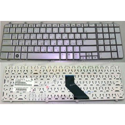 Keyboard HP/Compaq dv7*, dv7-1***, ???dv8, dv8-****??? (Silver/Glossy/RUO) серебристая глянцевая русифиц