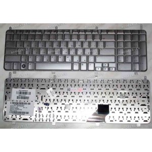 Keyboard HP/Compaq dv8-1010, HDX X18, HDX18 (Silver/Glossy/RUO) серебристая глянцевая русская