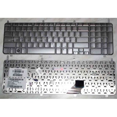 Keyboard HP/Compaq dv8-1010, HDX X18, HDX18 (Silver/Glossy/RUO) серебристая глянцевая русская