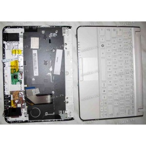 Keyboard Samsung NP-N210, NP-N220 (Keyboard+Palmrest+Touch PAD+Loudspeaker) (p/n: BA59-02706G) (White/Matte/US)