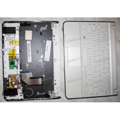 Keyboard Samsung NP-N210, NP-N220 (Keyboard+Palmrest+Touch PAD+Loudspeaker) (p/n: BA59-02706G) (White/Matte/US)