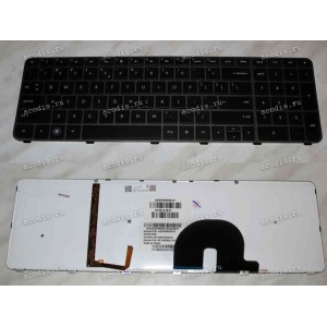 Keyboard HP/Compaq ENVY 17 (Black-DarkGrey/Matte/LED/US) чёрная в тёмно-серой рамке матовая с подсветкой
