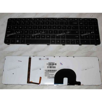 Keyboard HP/Compaq ENVY 17 (Black-DarkGrey/Matte/LED/US) чёрная в тёмно-серой рамке матовая с подсветкой