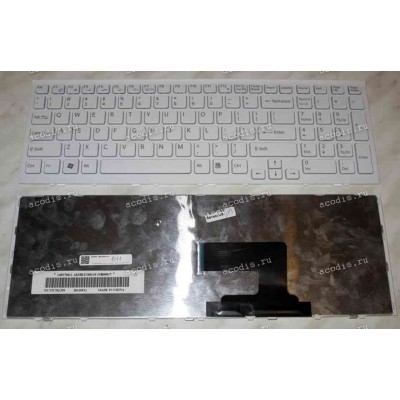 Keyboard Sony VPC-EE / EH (Sony p/n: 148927021, 148970811) (White-White/Matte/US)в бел рамке матовая