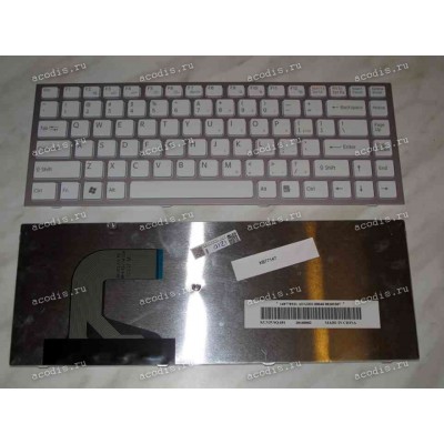 Keyboard Sony VPC-S (p/n:148778921) (White-Pink/Matte/US) белая в розовой рамке матовая