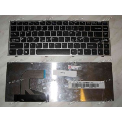 Keyboard Sony VPC-S (p/n:148778321) (Black-Silver/Matte/US) черная в серебряной рамке матовая