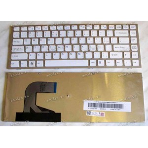 Keyboard Sony VPC-S (p/n: 148778131) (White-Silver/Matte/US) белая в серебряной рамке матовая