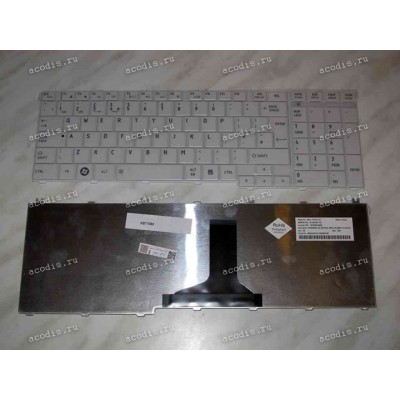Keyboard Toshiba Satellite C65*, L65*, L67* (White/Glossy/UK) белая глянцевая