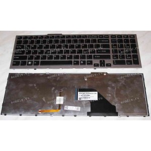 Keyboard Sony VPC-F11, VPC-F12 (p/n:148781311) (Black-Silver/Matte/LED/US) чёрн в србр. рам мат с подсвет Keyboard Sony VPC-F11, VPC-F12 (p/n:148781311) (Black-Silver/Matte/LED/US) чёрн в србр. рам мат с подсвет