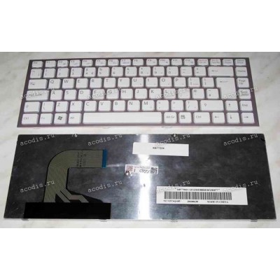 Keyboard Sony VPC-S (p/n:148779011) (White-Pink/Matte/UK) белая в розовой рамке матовая