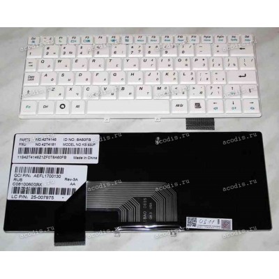 Keyboard Lenovo IdeaPad S9, S9E, S10, S10E (White/Matte/RUO) белая матовая русифицированная