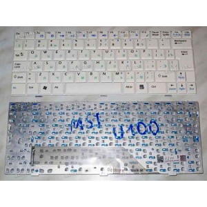 Keyboard MSI Wind U100-***, U110, U120 p/n:V022322AK1 (White/Matte/RUO) белая матовая