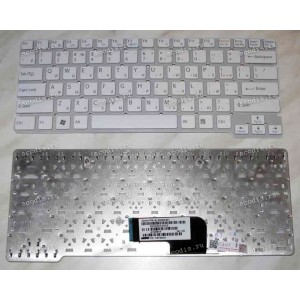 Keyboard Sony VPC-CW (p/n:148755521) (White-Silver/Matte/RUO) белая в серебряной рамке матовая