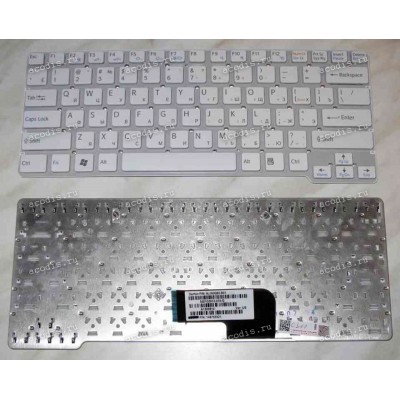 Keyboard Sony VPC-CW (p/n:148755521) (White-Silver/Matte/RUO) белая в серебряной рамке матовая