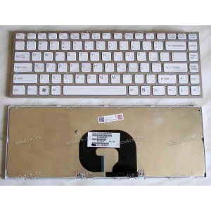 Keyboard Sony VPC-Y, VPC-Y115, VPC-Y118 (p/n:148768511) (White-Silver/Matte/US) белая в серебр рамке мат