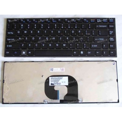 Keyboard Sony VPC-Y, VPC-Y115, VPC-Y118 (p/n:148795411) (Black-Black/Matte/US) черная в черной рамке мат