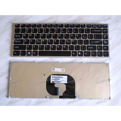 Keyboard Sony VPC-Y, VPC-Y115, VPC-Y118 (p/n:148768621) (Black-Silver/Matte/US) черная в серебр рамке мат