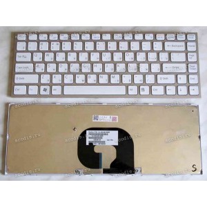 Keyboard Sony VPC-Y, VPC-Y115, VPC-Y118 (p/n:148768561) (White-Silver/Matte/RUO) бел в сер рам мат русиф