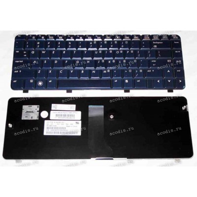Keyboard HP/Compaq dv3-1000, dv3-2000 (Dark Blue/Glossy/US) синяя глянцевая