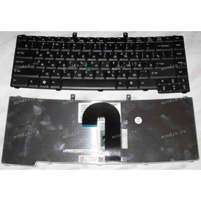 Keyboard Acer TravelMate 6452, 6490, 6492, 6493, 6552, 6592, 6592G, 6593, 6593G (Black/Matte/RUO) черная матовая PointStick