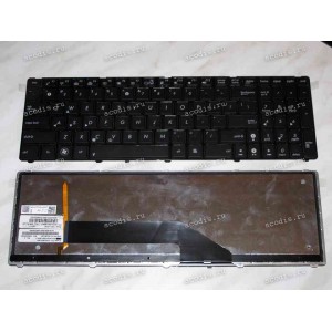 Keyboard Asus K50*, K51*, K60*, K61*, K62*, K70*, K72*, P50, X50*, X51*, X5*, X70I, F90 (Black-Black/Matte/LED/US) чёрная в черной рамке мат