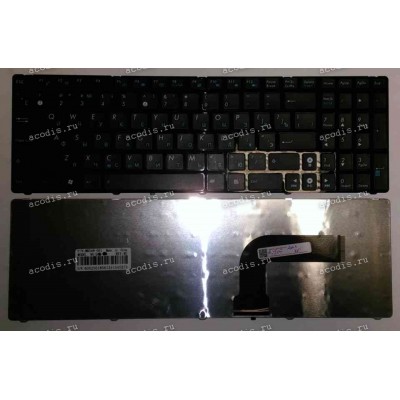Keyboard Asus A52*, F50*, F70SL, G51*, G53JW, G60*, G72*, G73*, K52*, K53*, K73S, K74, N50*, N51*, N52*, N53*, N60, N61*, N70, N71*, N73*, N90*, P52*, P53, U50*, UL50*, UX50*, W90*, X52*, X61*, X66* (Black-Black/Matte/RUO) чёрная в черной рамке мат. русиф