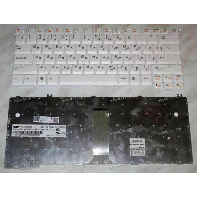 Keyboard Lenovo 3000 Series C/N/V/Y, IdeaPad Y510, Y520 (White/Matte/RUO) белая матовая русиф.