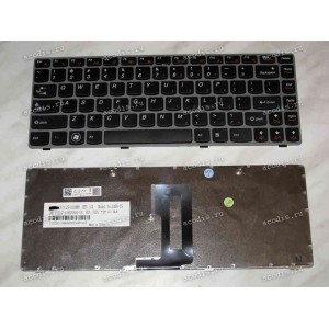 Keyboard Lenovo IdeaPad Z450, Z460, Z460A, Z460G (Black-Gray/Matte/US) чёрная в серой рамке мат.