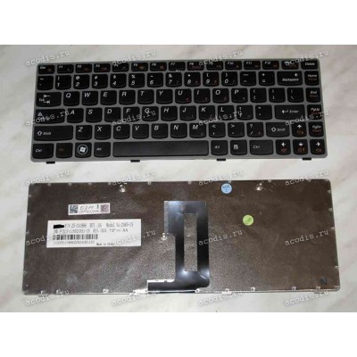 Keyboard Lenovo IdeaPad Z450, Z460, Z460A, Z460G (Black-Gray/Matte/US) чёрная в серой рамке мат.