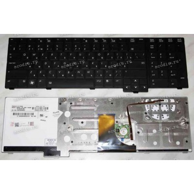 Keyboard HP/Compaq EliteBook 8740W (Black/Matte/LED/RUO) чёрная матовая с подсветкой PointStick