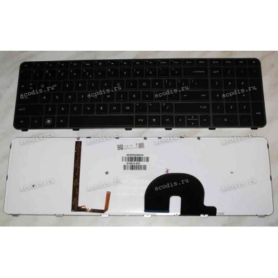 Keyboard HP/Compaq ENVY 17 (Black-DarkGrey/Matte/LED/US) чёрная в тёмно-серой рамке матовая с подсветкой