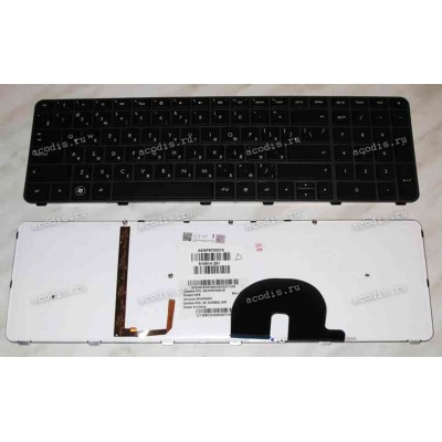 Keyboard HP/Compaq ENVY 17 (Black-DarkGrey/Matte/LED/RUO) чёрная в тёмно-серой рамке мат. с подсветкой русиф.