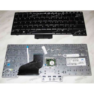 Keyboard HP/Compaq EliteBook 2510p, 2530p короткий шлейф (у 2540p длиннее) (Black/Matte/US) чёрная матовая PointStick