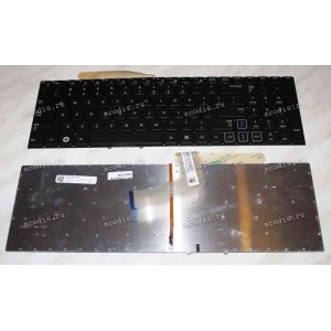 Keyboard Samsung NP-RF712 (p/n: BA59-03089A) (Black/Matte/LED/US) чёрная матовая
