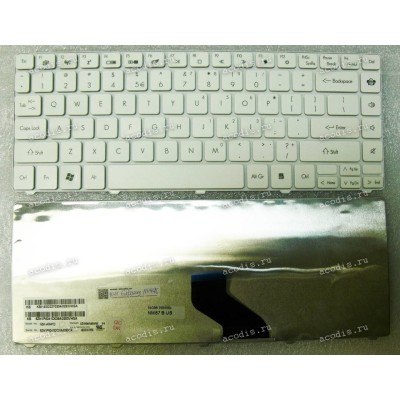 Keyboard Packard Bell EasyNote NM85 NM87 / Gateway NV49 (White/Matte/US) белая матовая