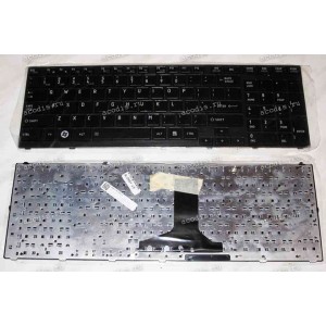 Keyboard Toshiba Satellite P750 (Black-Black/Glossy/US) черная в черной рамке глянцевая
