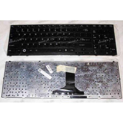 Keyboard Toshiba Satellite P750 (Black-Black/Glossy/US) черная в черной рамке глянцевая