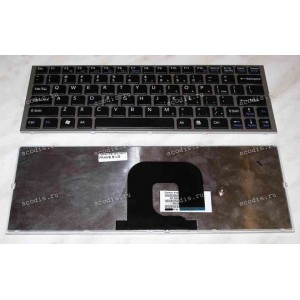 Keyboard Sony VPC-YA / YB (Sony p/n: A1807420A) (Black-Silver/Matte/US) чёрная матовая в серебристой рамк