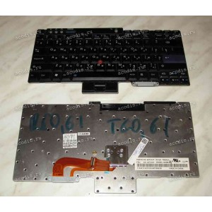 Keyboard Lenovo ThinkPad R60*, R61, T60*, T61, T400, Z60*, Z61* Б/У (Black/Matte/RUO) чёрная матовая PointStick