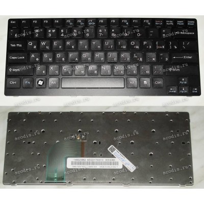Keyboard Sony VGN-CR (p/n: 148023862) (Black-Black/Matte/RUO) чёрная  в чёрной рамке русифицированая