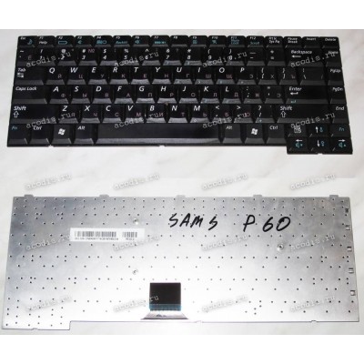 Keyboard Samsung NP-P60 Б/У (p/n: BA59-01716C) (Black/Matte/RUO) чёрная русифицированная матовая