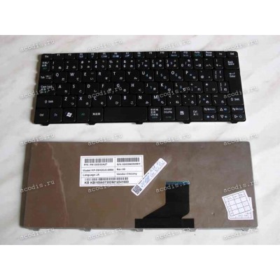 Keyboard Acer Aspire One 522, 532, 532H, Gateway LT21 (Black/Matte/JP) черная матовая