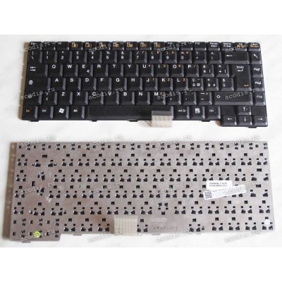 Keyboard Asus L9, L9000, T9, T9000 (Black/Matte-Transparent/IT) чёрная матовая прозрачная
