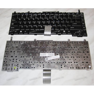 Keyboard Quanta G300A, RoverBook Explorer H575, H576L (Sunrex K020346G1, AEEI1MDU016, K020346H1) (Black/Transparent/US) чёрная прозрачная