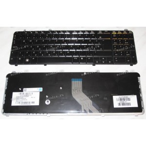 Keyboard HP/Compaq dv6-10**, 12**, 1300, 20** (Black/Glossy/HU) черная глянцевая