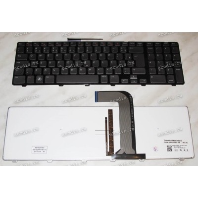 Keyboard Dell Inspiron 17R, N7010, N7110 (Grey-Black/Matte/LED/BR) серая в чёрной рамке матовая с подсветкой