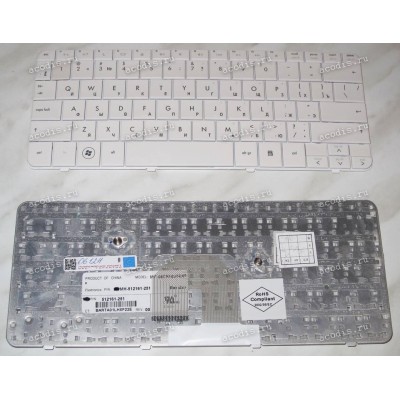 Keyboard HP/Compaq dv2, dv2-1*** (White/Glossy/RUO) белая глянцевая