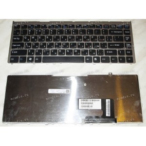Keyboard Sony VGN-FW (p/n:148084171, 148084172) (Black-Silver/Matte/RUO) черная в серебряной рамке матовая русифицированная
