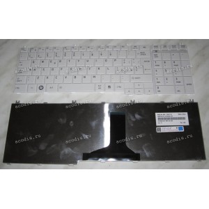Keyboard Toshiba Satellite C65*, L65*, L67* (White/Matte/IT) белая матовая